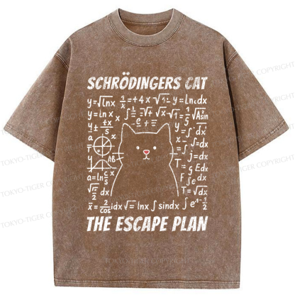 Tokyo-Tiger Funny Schrödinger's Cat Escape Math Meme T-Shirt 