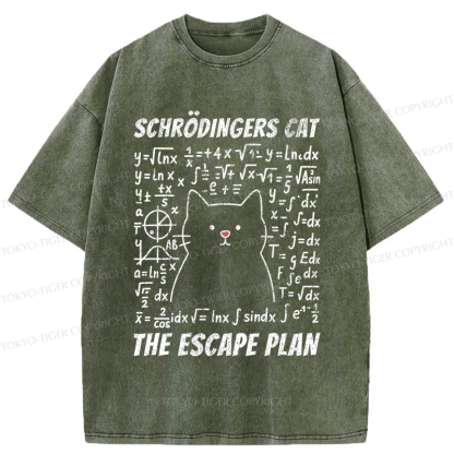 Tokyo-Tiger Funny Schrödinger's Cat Escape Math Meme T-Shirt 