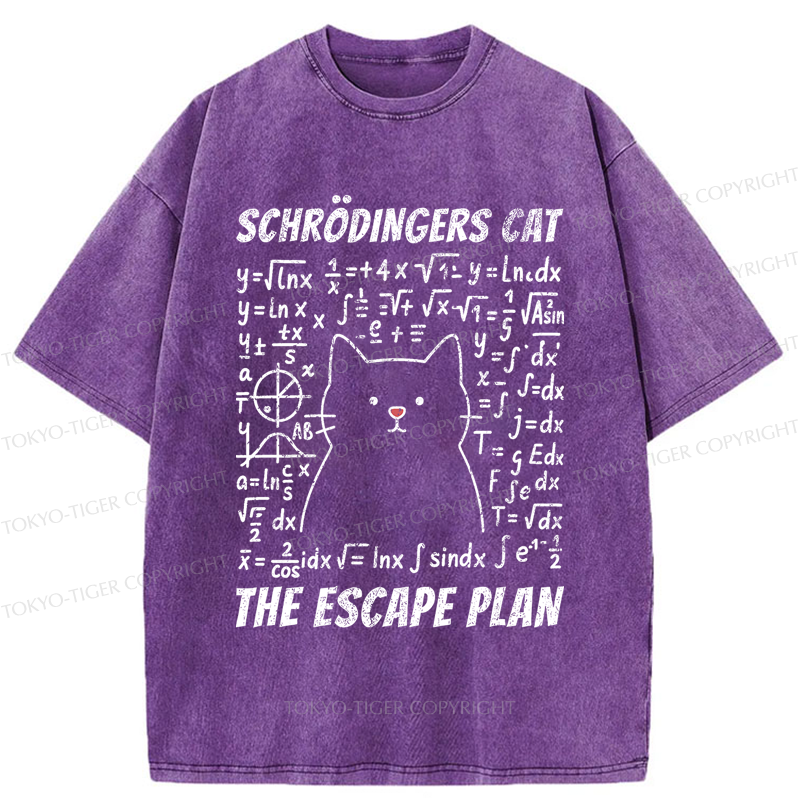 Tokyo-Tiger Funny Schrödinger's Cat Escape Math Meme T-Shirt 