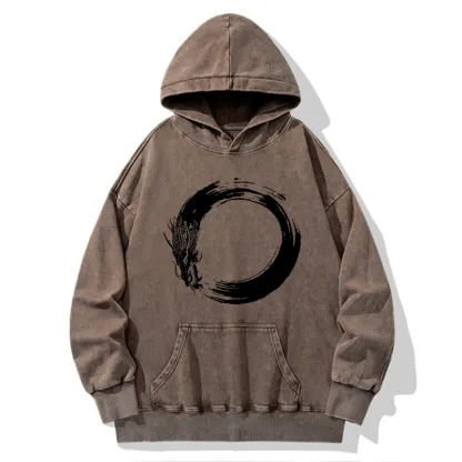 Tokyo-Tiger Dragon's Circle Washed Hoodie