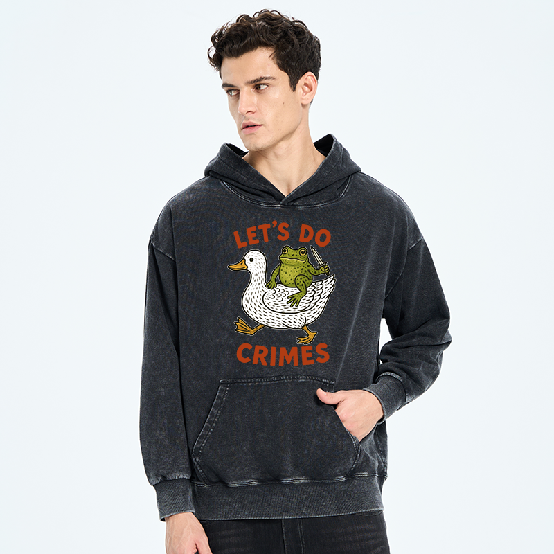 Tokyo-Tiger Frog Ready To Commit Crime Washed Hoodie