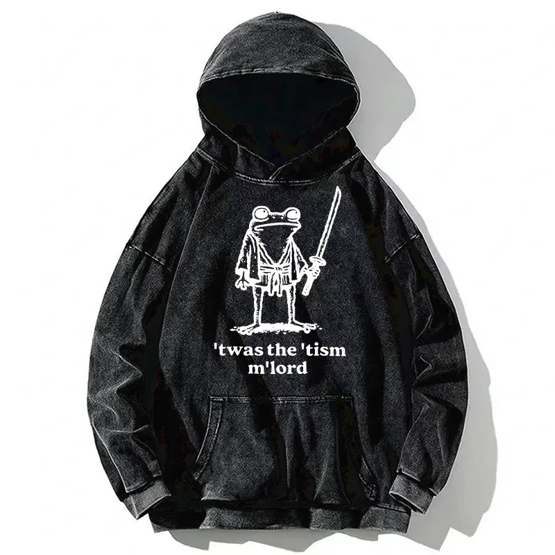 Tokyo-Tiger Focused Samurai Frog Washed Hoodie