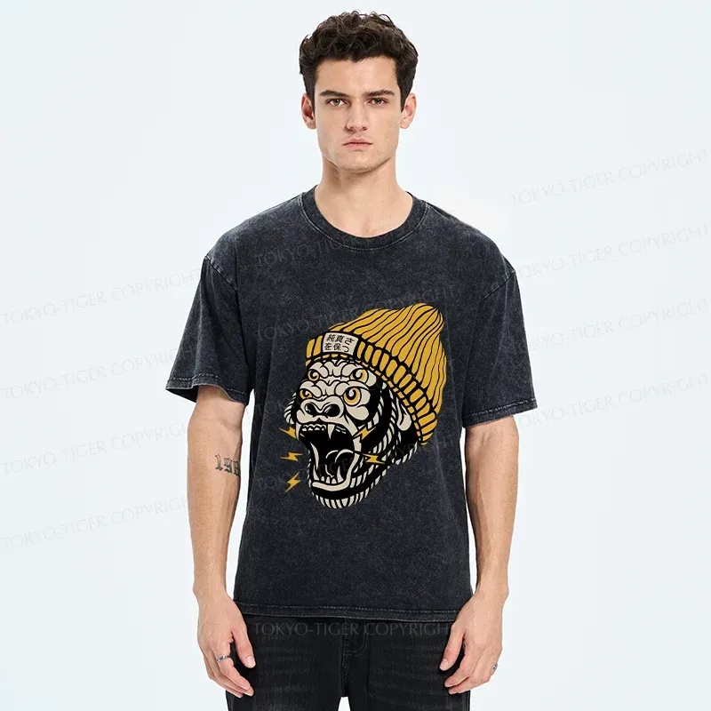 Tokyo-Tiger Howler Monkey Washed T-Shirt