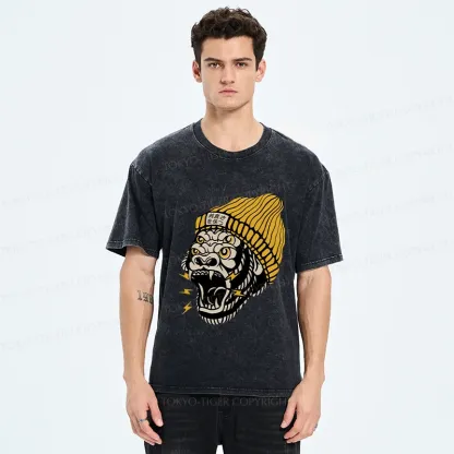 Tokyo-Tiger Howler Monkey Washed T-Shirt