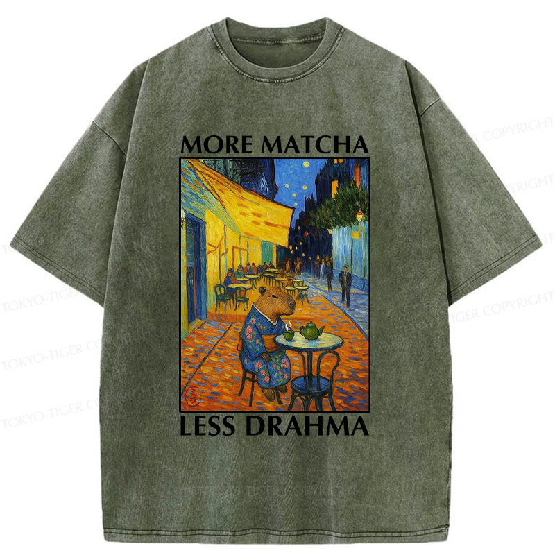 Tokyo-Tiger Funny More Matcha Less Drama Capybara Poster T-Shirt 