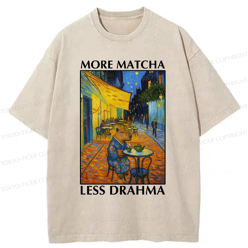 Tokyo-Tiger Funny More Matcha Less Drama Capybara Poster T-Shirt 