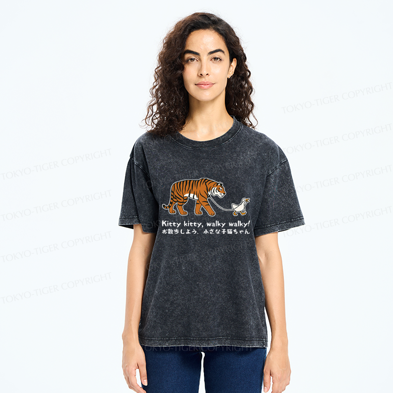 Tokyo-Tiger Funny Tiger and Goose Walk Meme T-Shirt 
