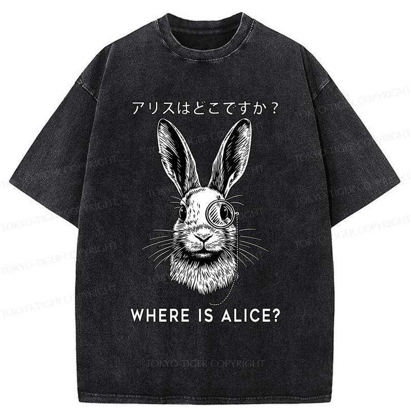 Tokyo-Tiger Funny Rabbit Is Searching Someone Washed T-Shirt