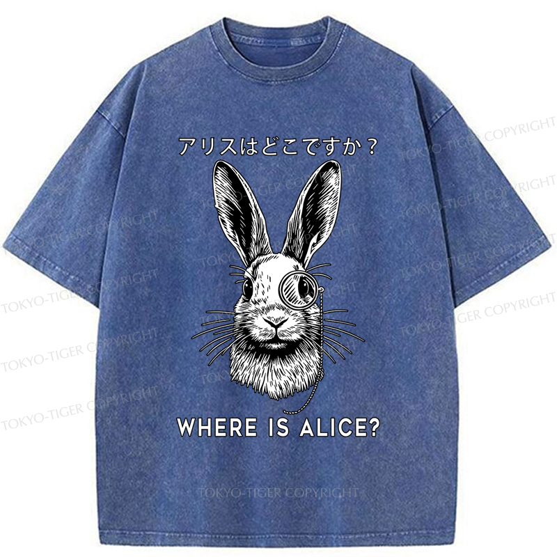 Tokyo-Tiger Funny Rabbit Is Searching Someone Washed T-Shirt
