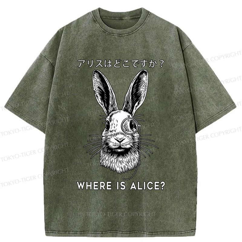 Tokyo-Tiger Funny Rabbit Is Searching Someone Washed T-Shirt