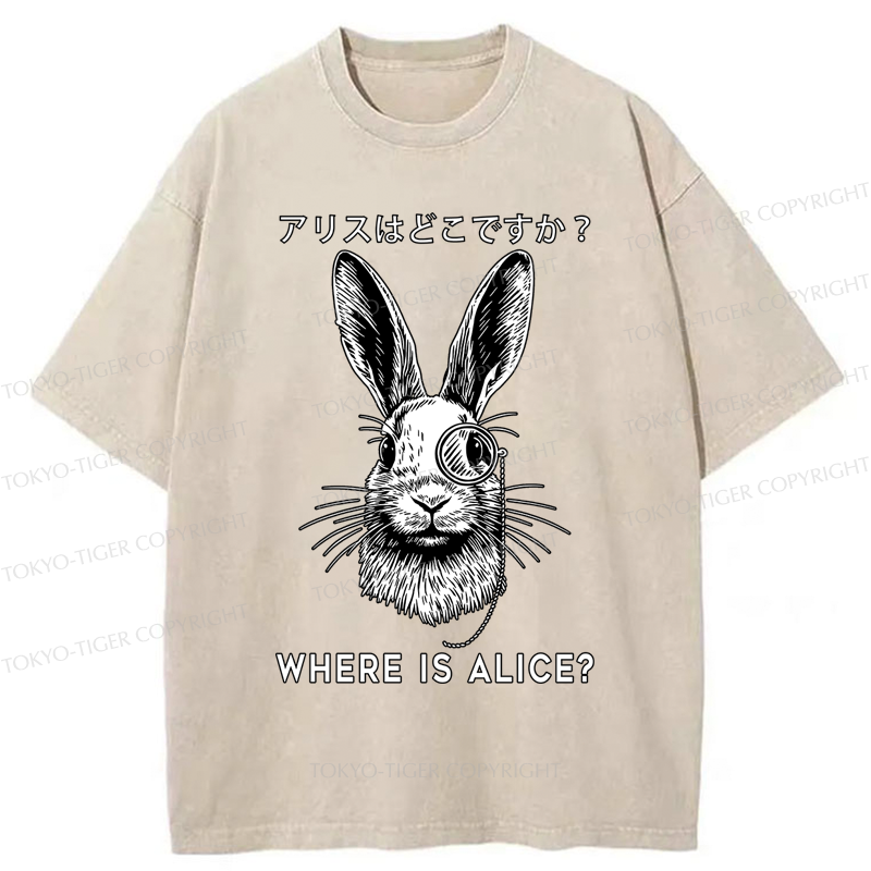Tokyo-Tiger Funny Rabbit Is Searching Someone Washed T-Shirt