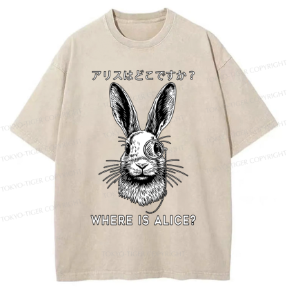 Tokyo-Tiger Funny Rabbit Is Searching Someone Washed T-Shirt