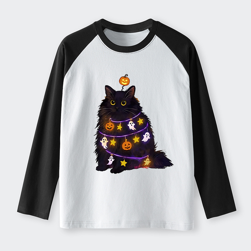 Tokyo-Tiger Halloween Cat Raglan Long Sleeve T-shirt