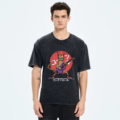 Tokyo-Tiger Rock Cat Washed T-Shirt