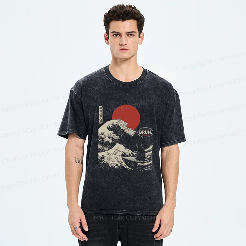 Tokyo-Tiger Bruh Cat Washed T-Shirt