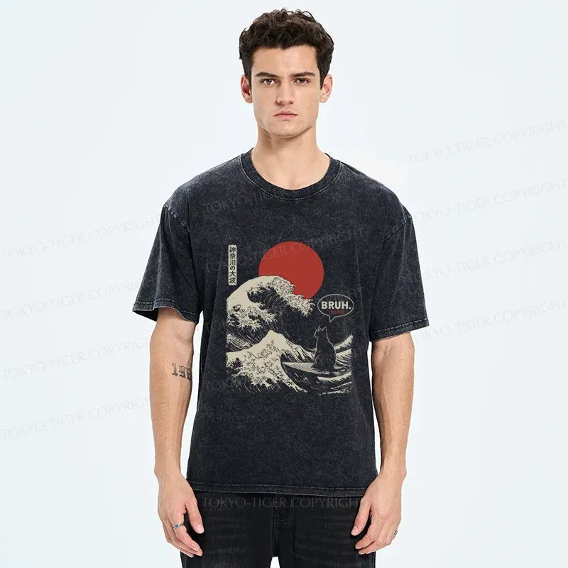 Tokyo-Tiger Bruh Cat Washed T-Shirt