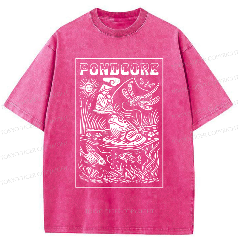 Tokyo-Tiger Pondcore Fishing Woodblock Washed T-Shirt