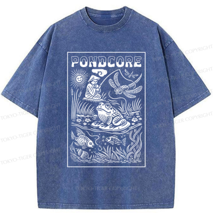 Tokyo-Tiger Pondcore Fishing Woodblock Washed T-Shirt