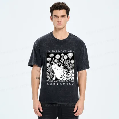 Tokyo-Tiger Be yourself Frog Flower Woodblock Washed T-Shirt