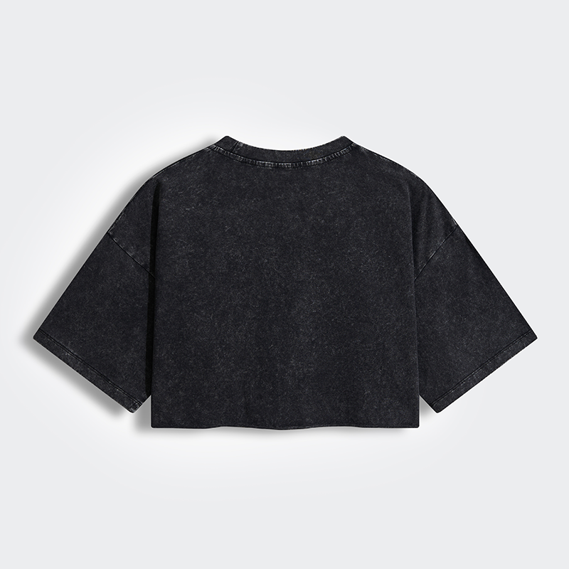 Tokyo-Tiger Raven's Question Women's Washed Crop T-Shirt