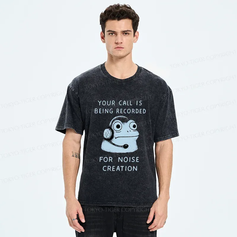 Tokyo-Tiger Funny Phone Records Frog Washed T-Shirt