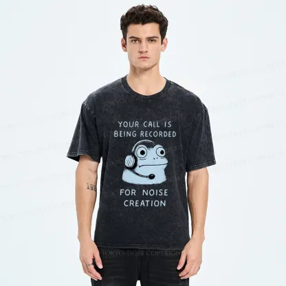 Tokyo-Tiger Funny Phone Records Frog Washed T-Shirt