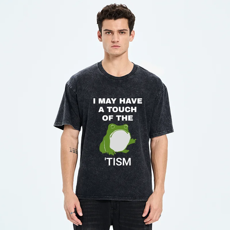 Tokyo-Tiger Funny Frog Flipping The Bird Washed T-Shirt