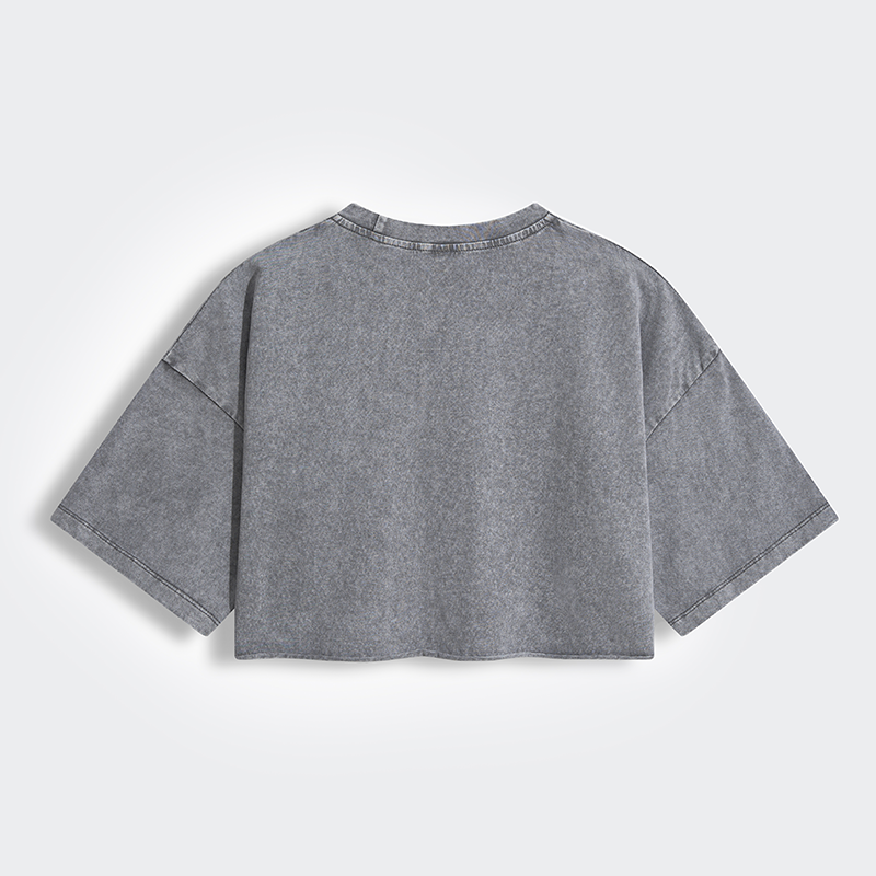 Tokyo-Tiger Indoor Kitten Women's Washed Crop T-Shirt