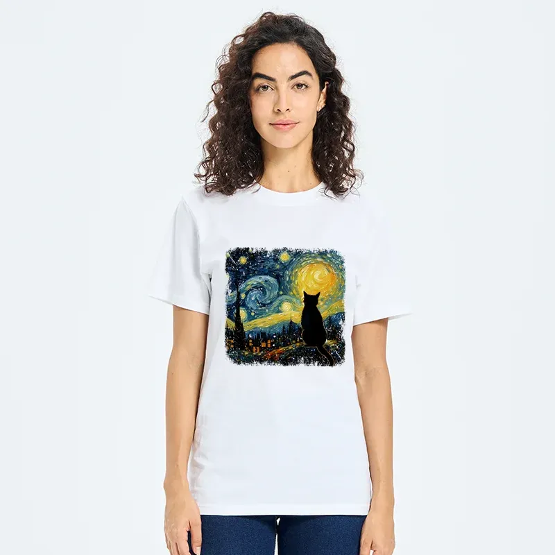 Tokyo-Tiger The Starry Night Cat Classic T-Shirt