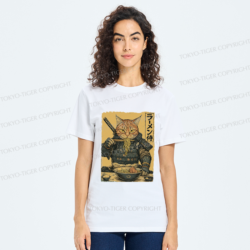 Tokyo-Tiger Cat General Eating Ramen Classic T-Shirt
