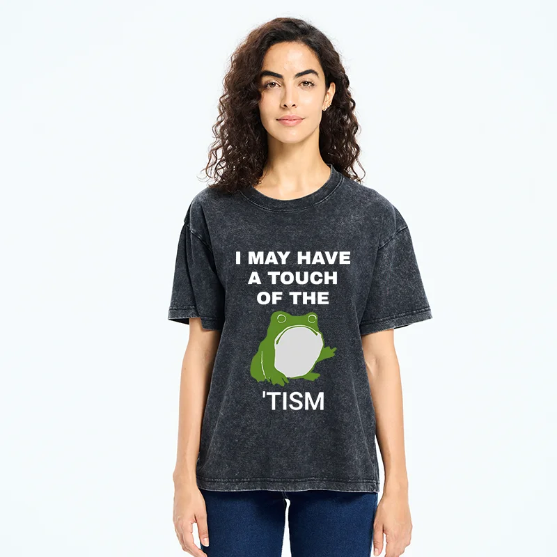 Tokyo-Tiger Funny Frog Flipping The Bird Washed T-Shirt