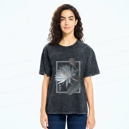 Tokyo-Tiger Japanese Hallucinogenic Epiphyllum Washed T-Shirt