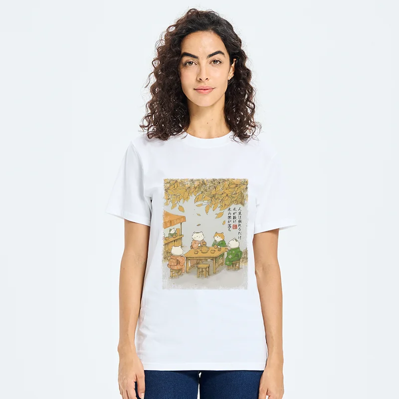 Tokyo-Tiger Cats Drinking Tea Under The Tree Classic T-Shirt