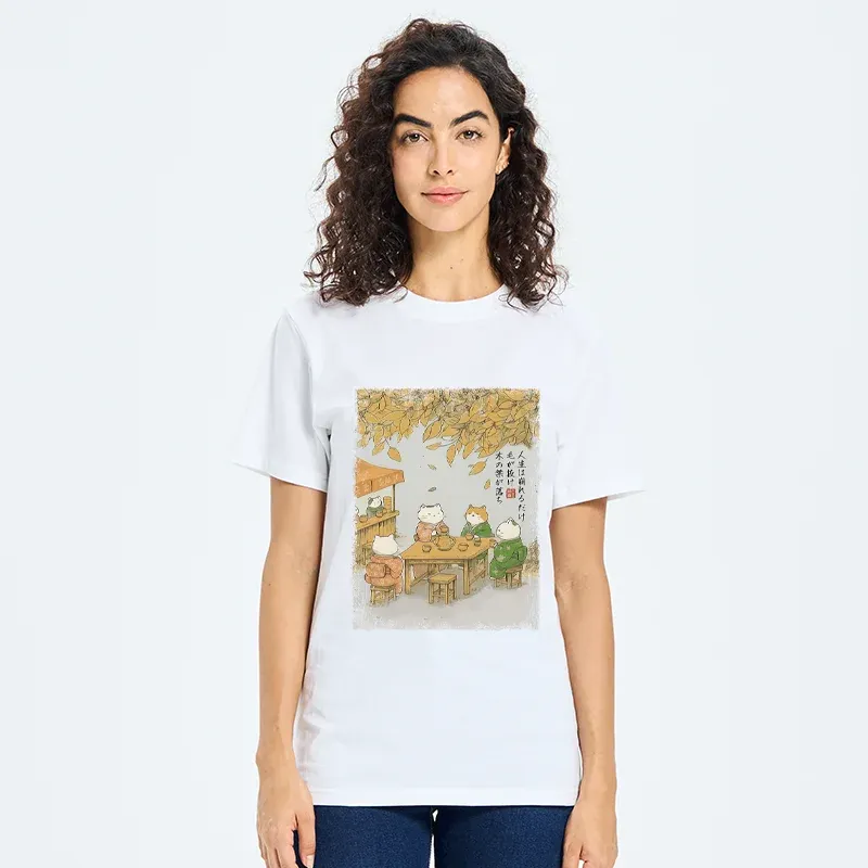 Tokyo-Tiger Cats Drinking Tea Under The Tree Classic T-Shirt