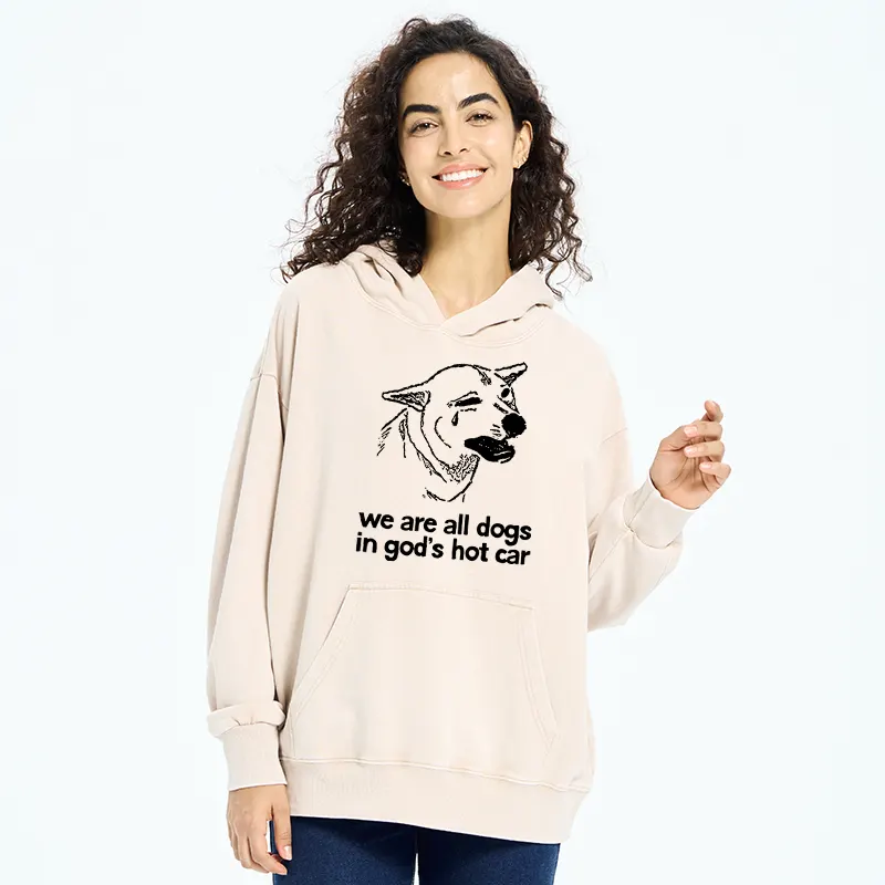Tokyo-Tiger Sad Dog Funny Washed Hoodie