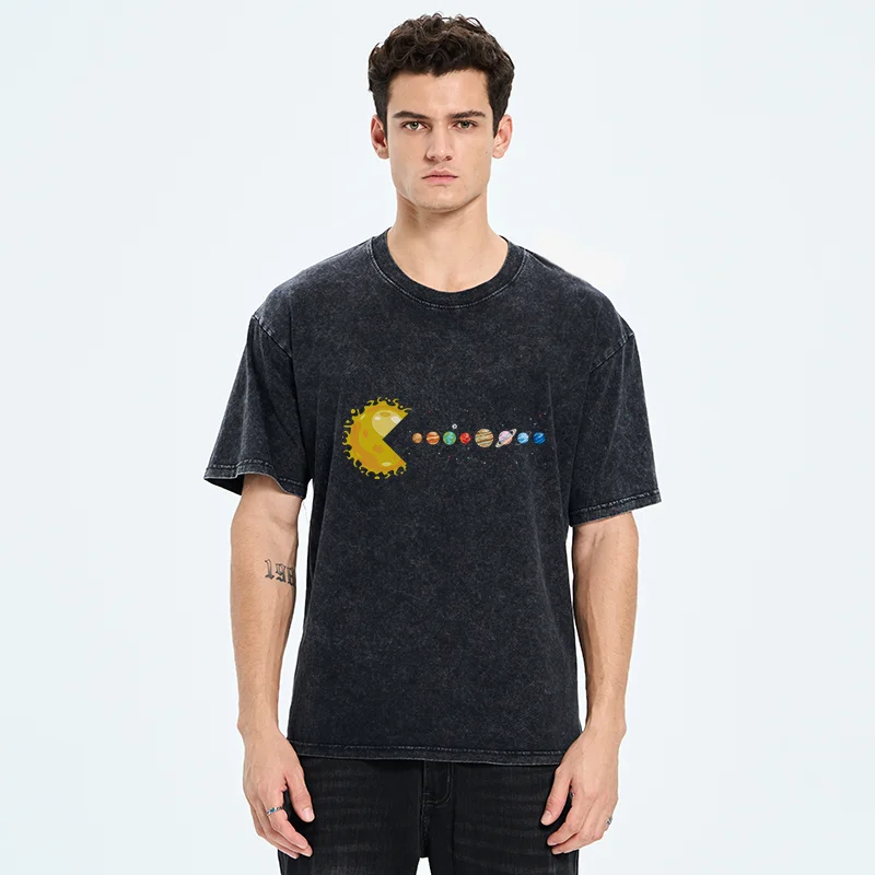 Tokyo-Tiger Funny Planet Game Washed T-Shirt