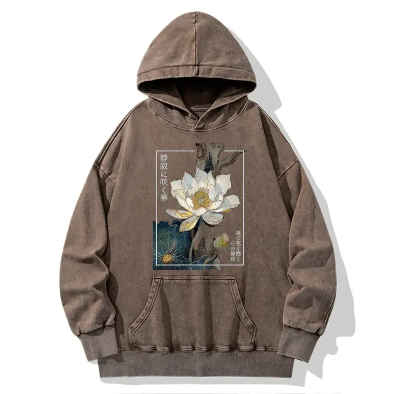 Tokyo-Tiger Blooming Lotus Japan Washed Hoodie
