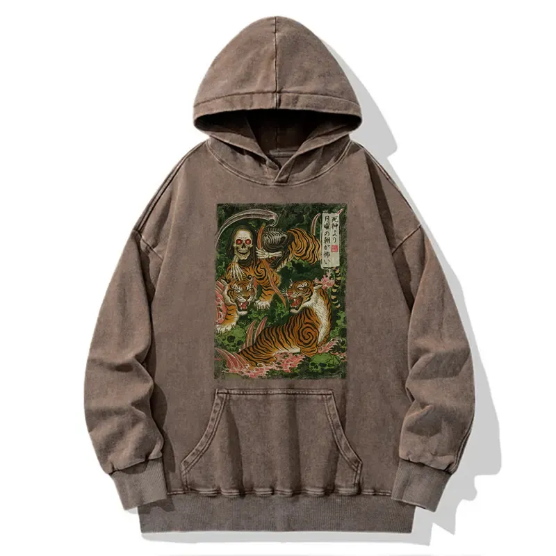 Tokyo-Tiger Death God And Tiger Washed Hoodie