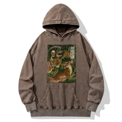 Tokyo-Tiger Death God And Tiger Washed Hoodie