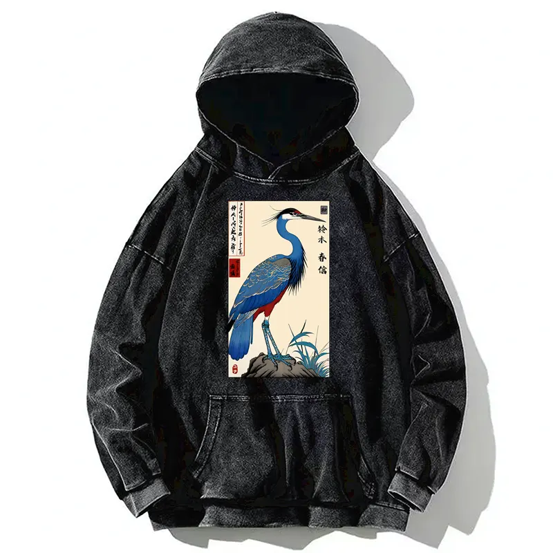 Tokyo-Tiger Colorful Crane Washed Hoodie
