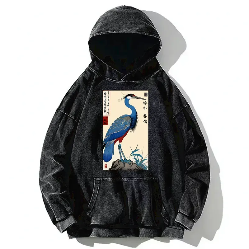 Tokyo-Tiger Colorful Crane Washed Hoodie