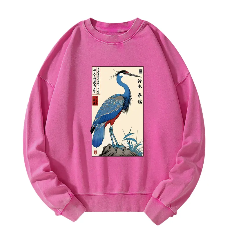 Tokyo-Tiger Colorful Crane Washed Sweatshirt