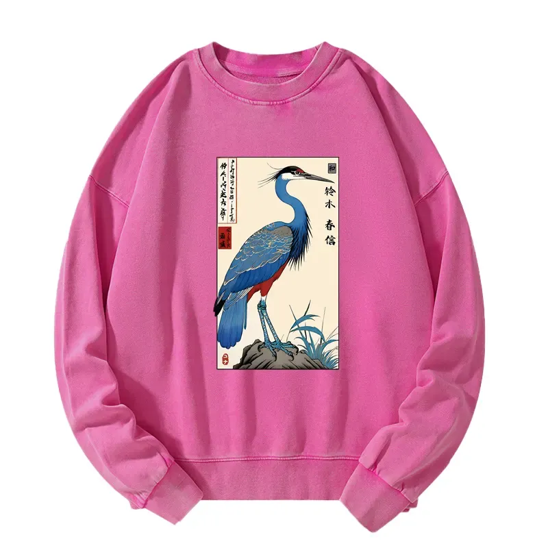 Tokyo-Tiger Colorful Crane Washed Sweatshirt