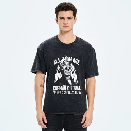 Tokyo-Tiger All Men Are Cremated Equal Washed T-Shirt