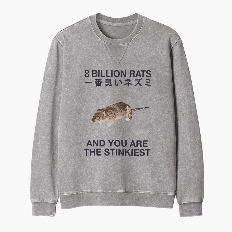 Tokyo-Tiger World's Stinkiest Rat Washed Terry Sweatshirt