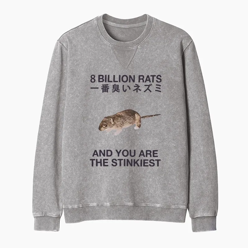 Tokyo-Tiger World's Stinkiest Rat Washed Terry Sweatshirt