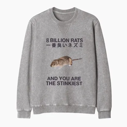 Tokyo-Tiger World's Stinkiest Rat Washed Terry Sweatshirt