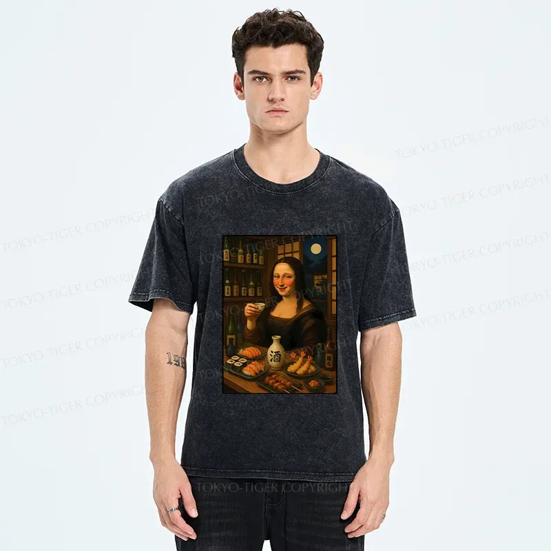 Tokyo-Tiger Drunken Mona Lisa Washed T-Shirt