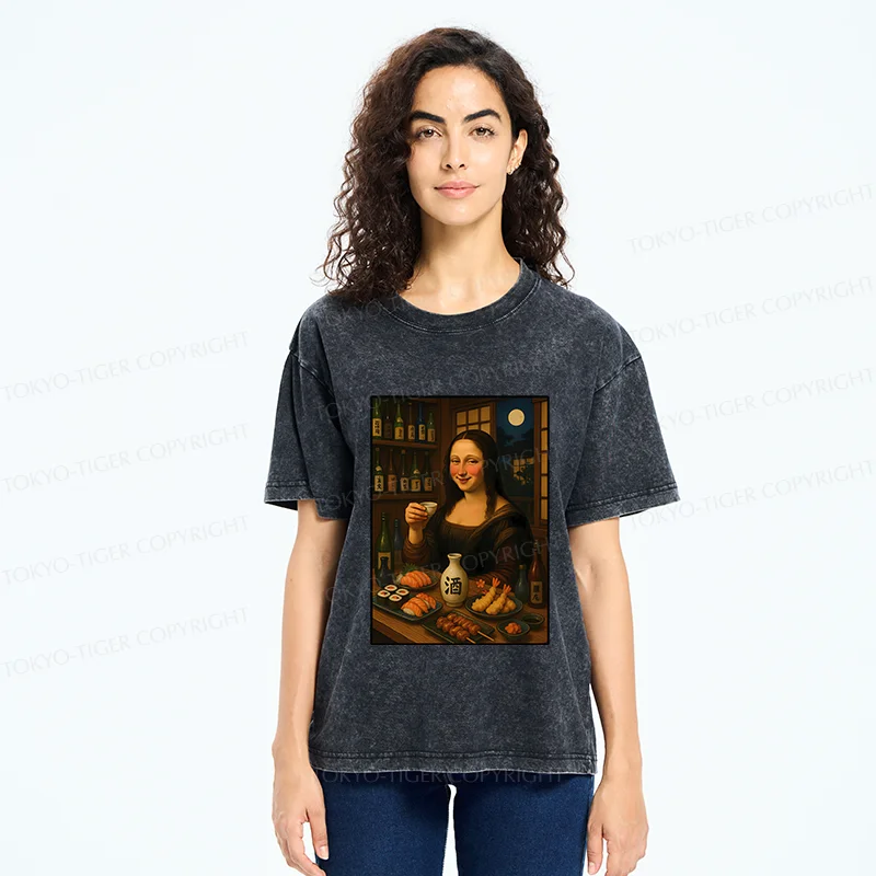 Tokyo-Tiger Drunken Mona Lisa Washed T-Shirt