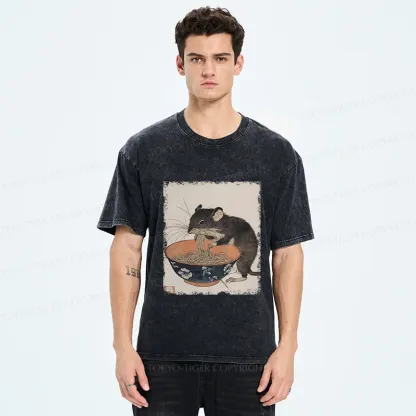Tokyo-Tiger Mouse Steals Ramen Washed T-Shirt